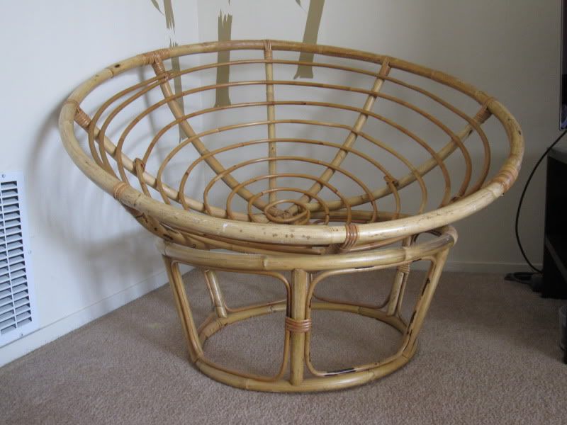 Papasan Chairblue cushion w/bamboo frame